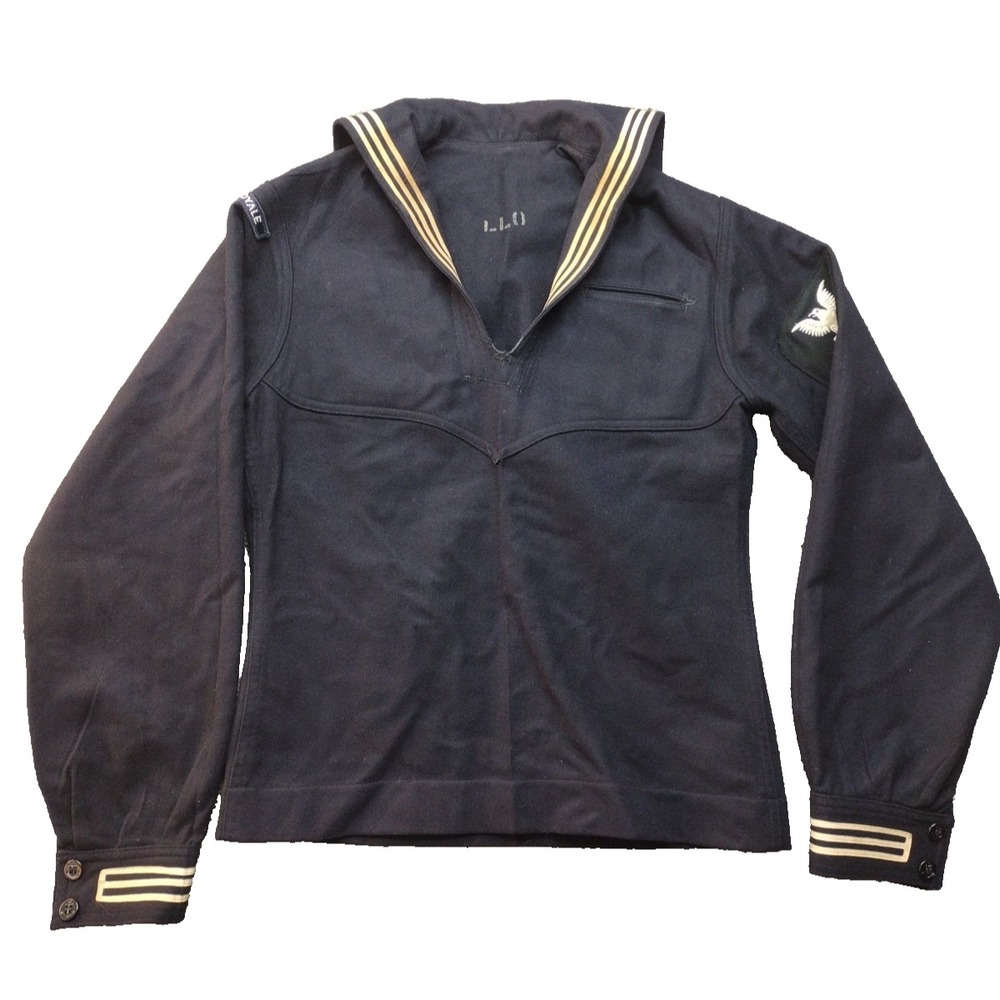 WW2 US Navy Sailor Uniform Jumper USS ISLE ROYALE Wool 36R Top Medical VTG